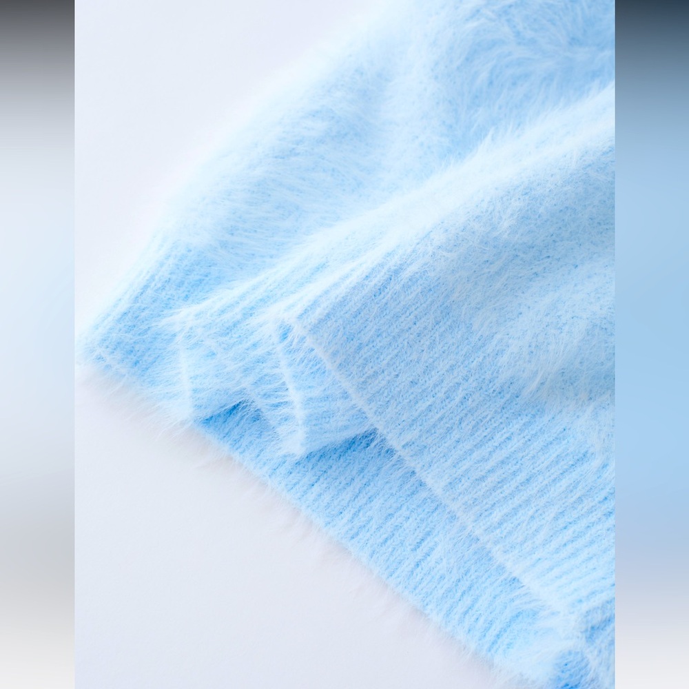 NEW Miss Sparkling Light blue Fuzzy Cardigan & Cami Set - Picture 3 of 6